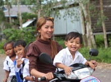 A family on a motorbike in Siem Reap, Cambodia. By Craig Greenwood.