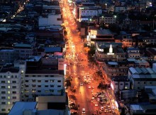 Phnom Penh, Cambodia, at night. By Faine Greenwood.